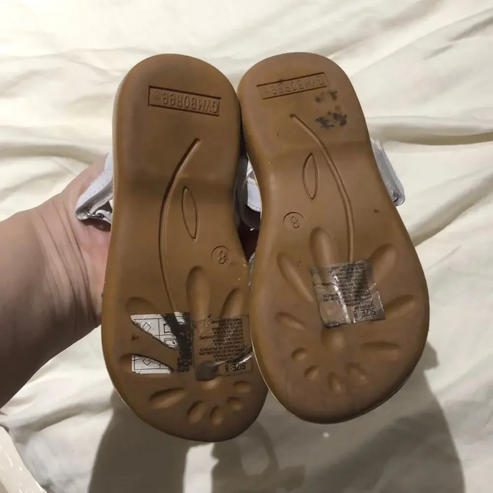 Gymboree White silver sandals 8m worn once